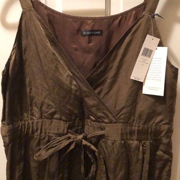 Eileen Fisher • Olive Wrap Dress - Picture 2 of 11